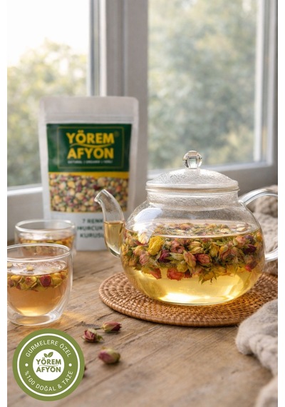 Yörem Afyon Doğanın Gökkuşağı Esintisi 7 Renk Hakiki Tomurcuk Gül Kurusu Rosa Damascena 60gr.