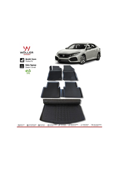 Honda Civic Fc5 Paspas Bagaj Havuzu 2016 2021 Arası 3d Ultraflex Set