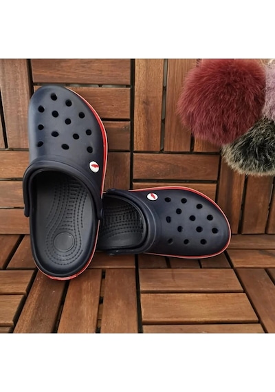 Akınalbella Akınal Bella Unisex Sabo Terlik Hastane Terliği Lacivert-kırmızı Çok Renkli