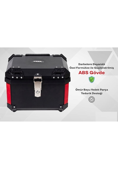 Motorsiklet Çanta Premium 60 Litre Abs Motosiklet Çantası Kırılmaz Karbon Siyah Renk Siyah