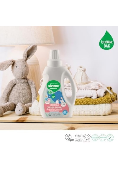 %100 Doğal Bebek Çamaşır Sabunu Kendinden Yumuşatıcılı Bitkisel Deterjan Konsantre Vegan 750 Ml 1000'li Set