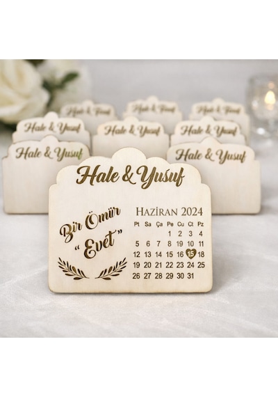 Özel Günlere Magnet Nikah Düğün Nişan Kişiye Özel 25 Adettir No 110