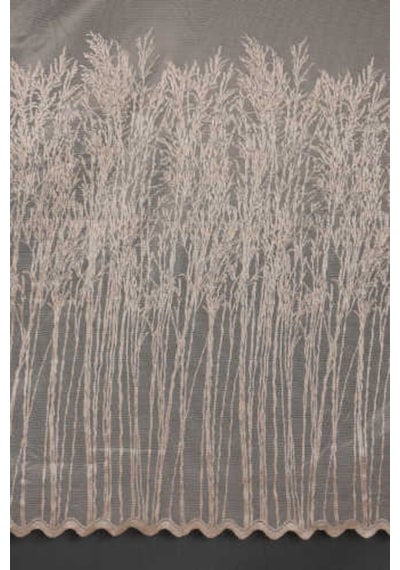 Selvi Desen Vizon Renk Hazır Dikilmiş Pileli Fon Perde 300x260 Cm