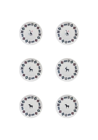 Porser Porselen Hitit Servis Tabağı Takımı 26cm 6 Parça Çok Renkli