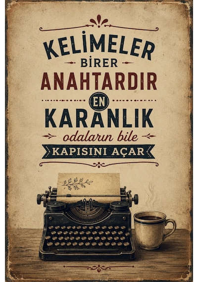 Retro Edebi Sözlü Metal Tablo Dekoratif Duvar Panosu Vintage Ofis Ev Dekoru 27