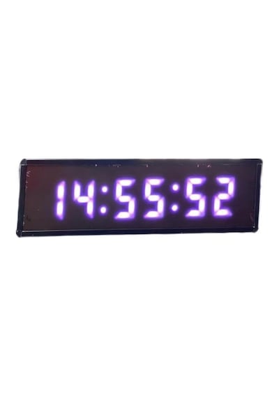 Saniyeli Dijital Led Duvar Ve Masa Saat Ve Derece - Pembe Kasa Ölçüsü: 7x26 Cm Diğer