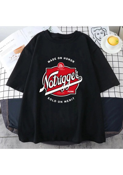 Tarzsokak Beyaz Tee No-tetik Grafik Baskı -gömlek Ropa Mujer Siyah