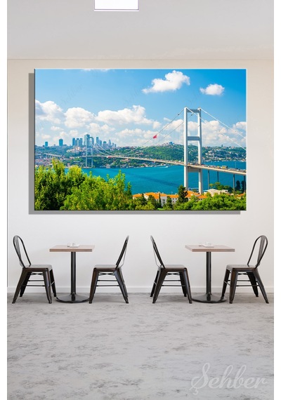 Yatay Kanvas Tablo Tekli Ev Kafe Ofis 15 Temmuz Şehitler Köprüsü Nakkaştepe'den Görünüm 2405