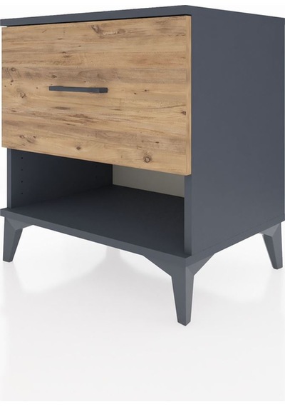 Hyperion Komodin Tek Çekmeceli 60x44x64 Antrasit-çam Antrasit
