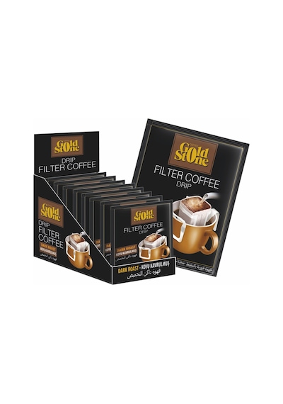 Gold Stone Filtre Kahve - Koyu Kavrulmuş 16 X 8 Gr Kağıt ve Metal Filtre