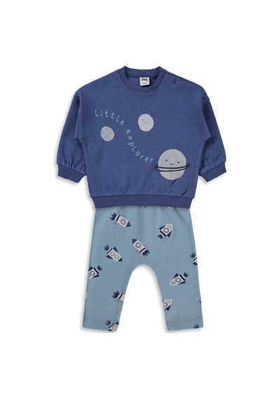 Civil Baby Gezgen Baskı 6-18 Ay Takım - Mavi İndigo