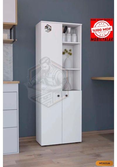 Tamamı Mdf 2 Kapaklı Ve Açık Raflı Çok Amaçlı Mutfak Dolabı/kavan