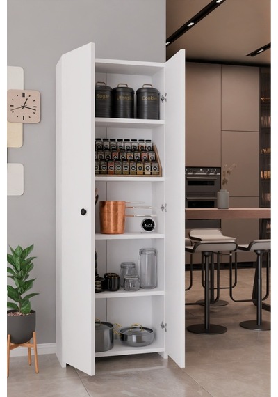 150 Cm 2 Kapaklı 5 Raflı Çok Amaçlı Mutfak Dolabı Kiler Düzenleyici Organizer Ve Erzak Dolabı Beyaz 150 Cm 2 Kapaklı 5 Raflı Çok Amaçlı Mutfak Dolabı Kiler Düzenleyici Organizer Ve Erzak Dolabı Beyaz