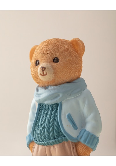 Madame Coco Voir Bear Magnet - Bej/mavi - 4x8 Cm 8684427186961 Ekru
