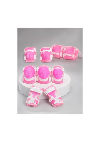 Pembe Çocuk Kaykay Paten Scooter Bisiklet Koruyucu Dizlik Pembe Pembe