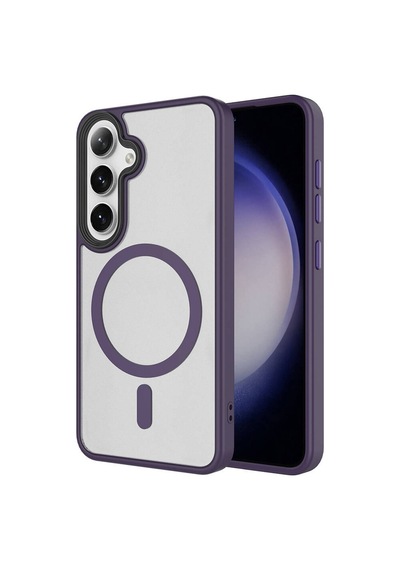 Galaxy Uyumlu S24 Kılıf Sert Pc Arka Yüzey Wireless Şarj Özellikli Flet Magsafe Kılıf