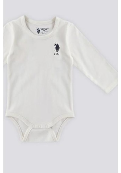 U.S. Polo Assn. Erkek Bebek 2'li Uzun Kollu Body Seti Krem