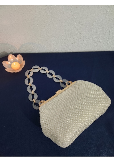 Fikriharika Design Sunshine, Gold Burslu, Akrilik Saplı ,zincir Askılı, Şeffaf El Çantası