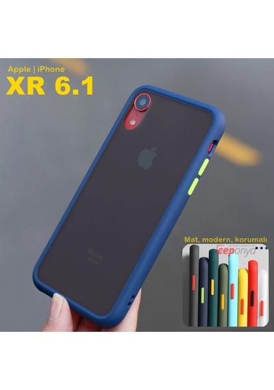 Apple Uyumlu iPhone Xr 6.1 Mat El İz Tutmaz Anti Shock Kaliteli Kılıf Siyah