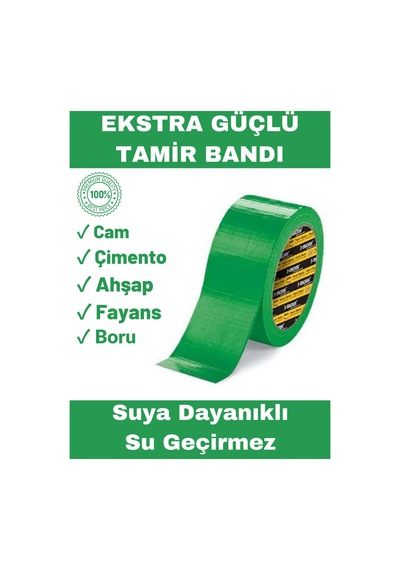 Çok Amaçlı Su Geçirmez Sızdırmaz Dayanıklı Izolasyon Yeşil Tamir Bandı 48 Mm 10 Mt 1 Adet Güçlü