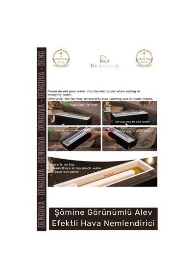 Havanemlendirici Şömine Görünümlü Ultrasonik Led Uzaktan Kumandalı Modern Alev Efektli Hava Nemlend