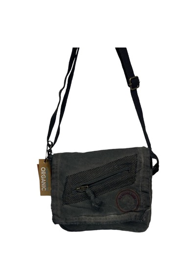 Old Cotton Cargo Vintage Küçük Salaş Unisex Günlük Çapraz Postacı Çantası S Boy 26x20cm Siyah