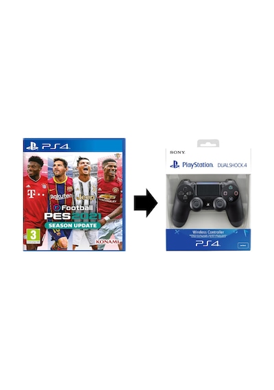 Pes 21 PS4 Oyun + Sony Dualshock PS4 Kol Siyah