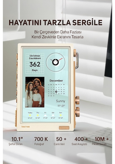 Divoom Times Frame 10.1 Akıllı Kişiselleştirilebilir Dijital Çerçeve, 64gb Beyaz