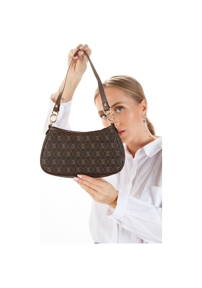 Newish Polo Kadın Farme Monogram Baget El Ve Omuz Çantası New111 Kahverengi