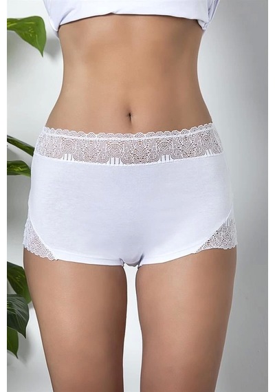 Fevien Dantel Detaylı Boxer Beyaz Brf21783 Beyaz