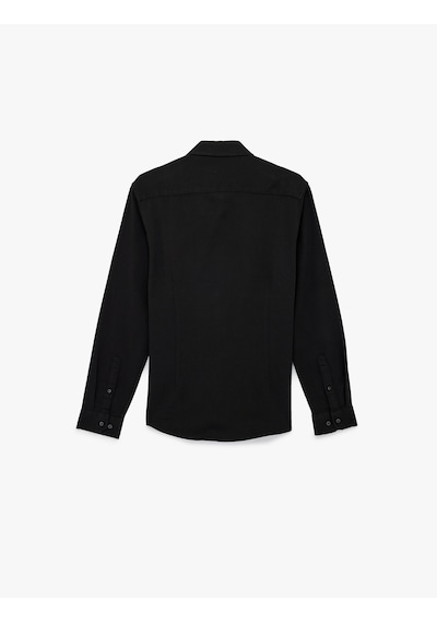 Koton Pamuklu Uzun Kollu Klasik Yaka Slim Fit Gömlek Siyah 6sam60095hw Koton Pamuklu Uzun Kollu Klasik Yaka Slim Fit Gömlek Siyah 6sam60095hw