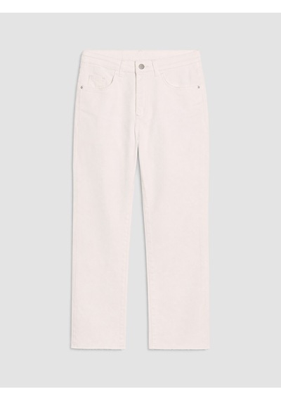 Lcw Modest Ekru Yüksek Bel Crop Flare Kadın Jean Pantolon