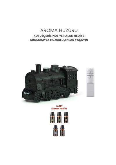 Hava Nemlendirici Tren Görünümlü Gece Lambası Koku Dağıtıcı Relax Aromaterapi Difüzör