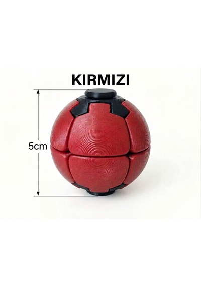 3d Baskı Push-spin Stres Topu - Spinner Ball - Oyuncak - Kırmızı