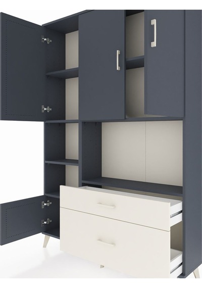 Arges Dolap 7 Raflı 2 Çekmeceli 5 Kapaklı 132x30x195 Antrasit-antrasit/aytaşı Antrasıt/aytası Arges Dolap 7 Raflı 2 Çekmeceli 5 Kapaklı 132x30x195 Antrasit-antrasit/aytaşı Antrasıt/aytası