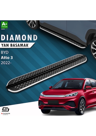 S-dizayn Byd Atto 3 Diamond Krom Yan Basamak 183 Cm 2022 Üzeri