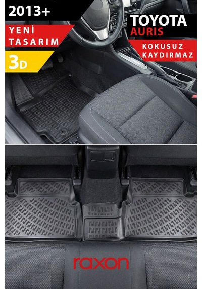Toyota Auris 2013+ 3d Havuzlu Paspas Tam Uyumlu Su Geçirmez, Kaymaz