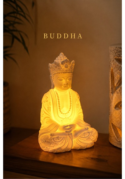 Buddha Led Dekoratif Ortam Aydınlatması Meditasyon Yoga Ev Ofis Dekoru Şık Hediye Biblo