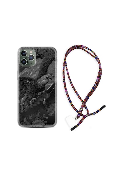 Apple Uyumlu iPhone 11 Pro Max Kılıf Rasta Boyun Askılı Dark Eagle 1909