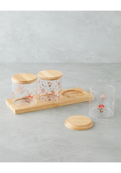 English Home Malory Cam 4 Parça Baharatlik 350 Ml Şeffaf Şeffaf