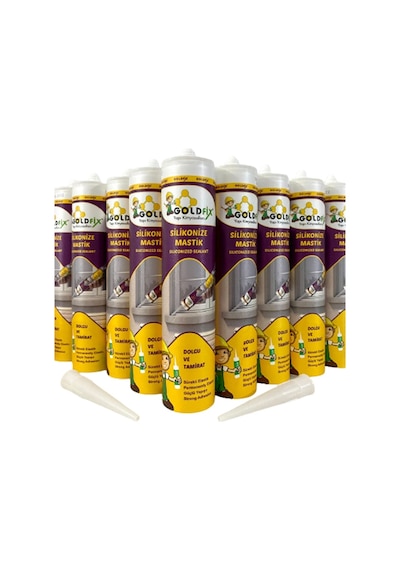 Goldfix Silikonize Mastik - Beyaz Renk - 30 Adet