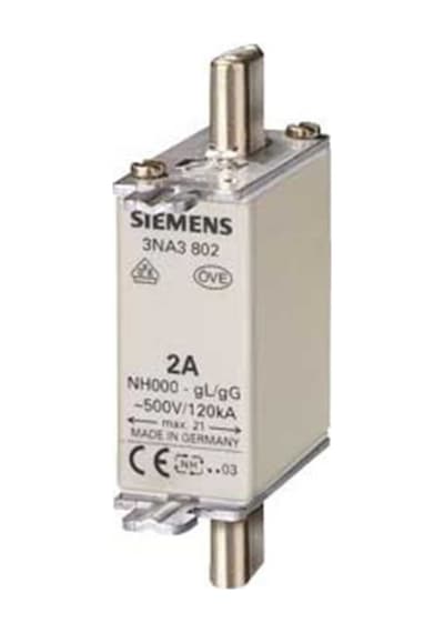 Siemens 3Na3820 Steatit Seramik Gövdeli Nh Bıçaklı Sigorta Buşonu 50A Boy 000 Genişlik 21Mm