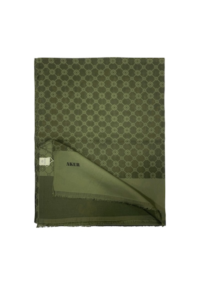 Aker Elegance Monogram Şal - Haki Yeşil 934 Haki Yeşil Haki Yeşil