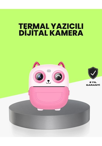 Termal Baskı Özellikli Çocuk Kamerası 1080p Video Destekli Çok Renkli