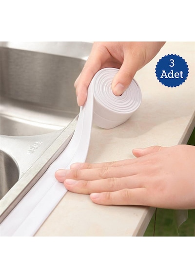 Su Sızdırmaz Geçirmez Bant Lavabo Küvet Kenar Bandı 3 Adet