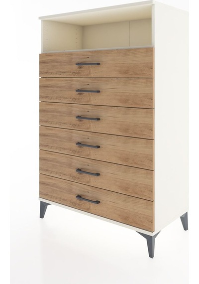 Hyperion Dolap Tek Raflı 6 Çekmeceli 88x44x134 Aytaşı-çam Aytaşı