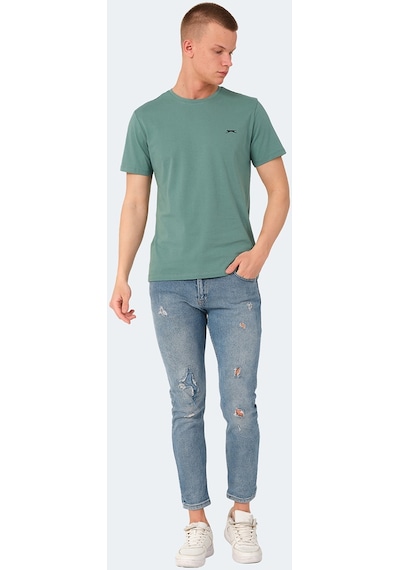 Slazenger VEDA Erkek Baskılı Su Yeşili Tişört