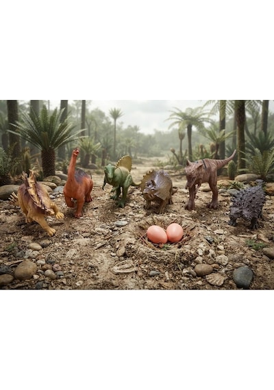 Dinozorlar Dünyası 6'lı Set Figür Oyuncak Ve Yumurta Seti - Eğitici Ve Eğlenceli Oyun Seti