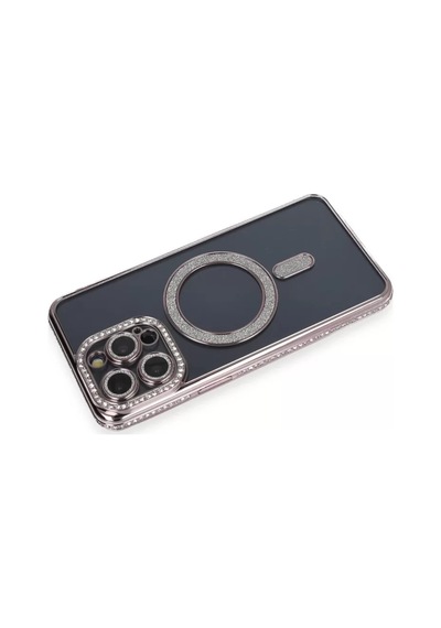 Newface Apple İphone 14 Pro Kılıf Joke Simli Magneticsafe Kılıf - Gri