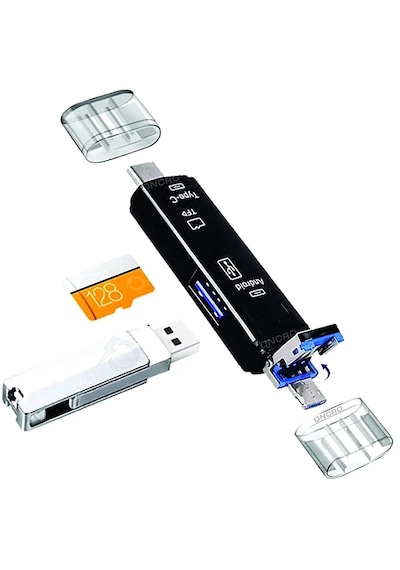 5068 Otg 3in1 Type-c Ve Micro Usb Tf Çevirici Dönüştürücü Kart Okuyucu